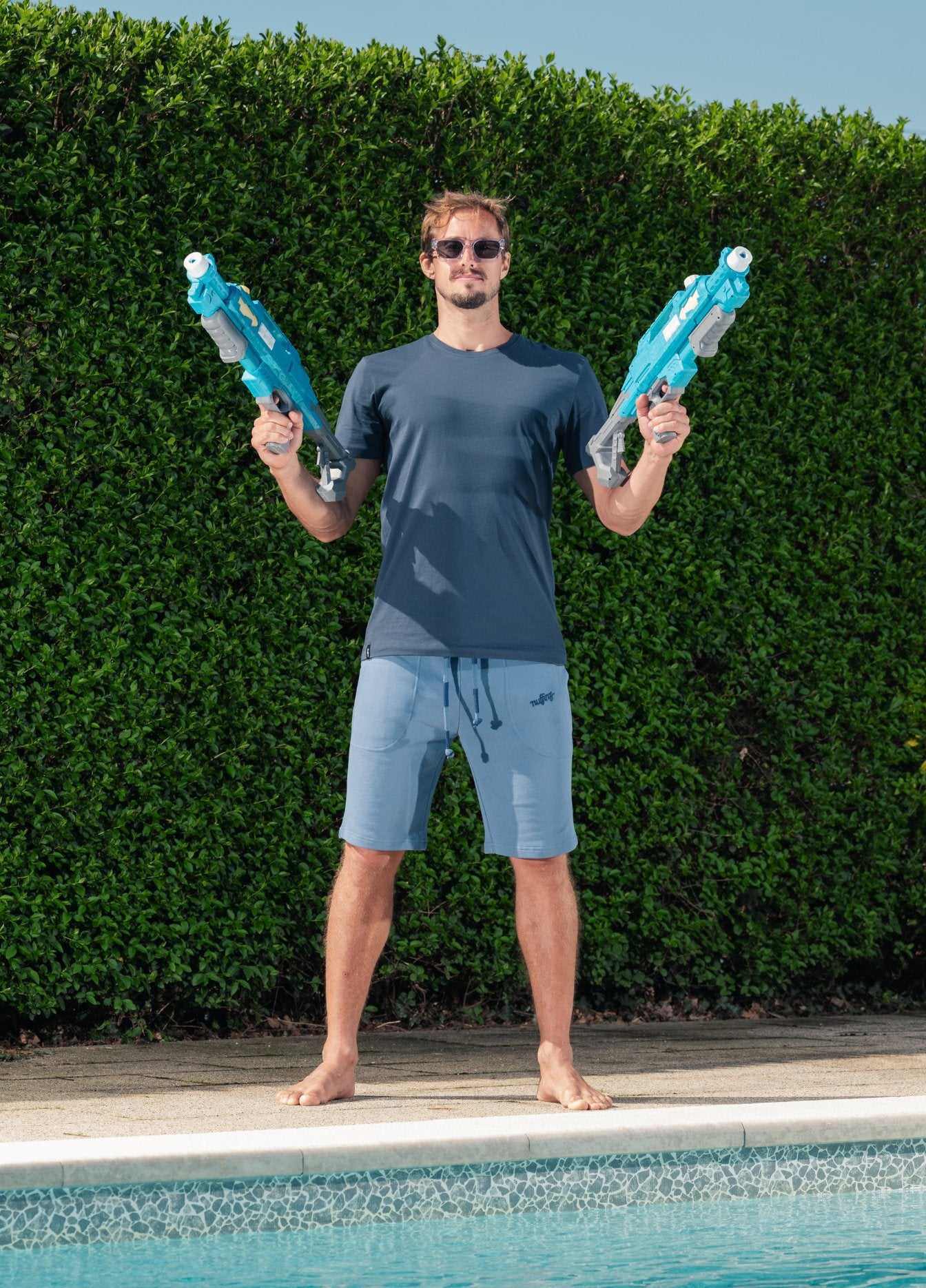 MIRAGE BLUE SOLID SHORTS