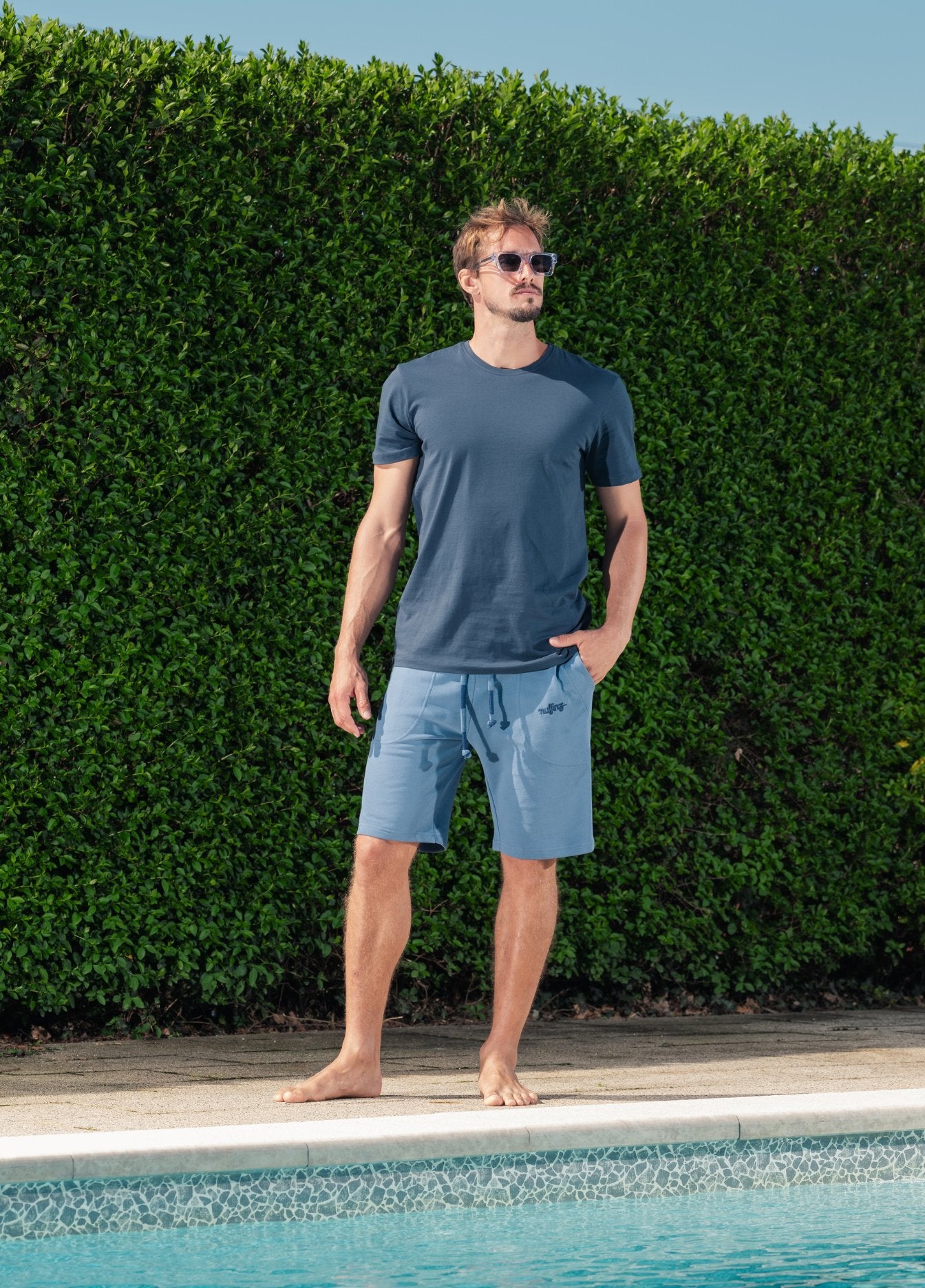 MIRAGE BLUE SOLID SHORTS