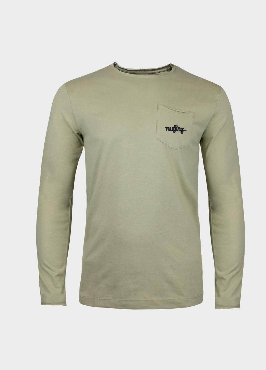 nuffinz menswear- longsleeves - ray green longsleeve - 100% organic cotton - carbonized - grey green