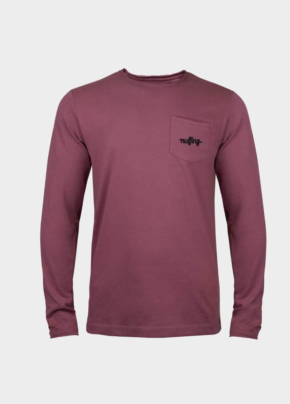 nuffinz menswear- longsleeves - wild ginger longsleeve - 100% organic cotton - carbonized - dark red