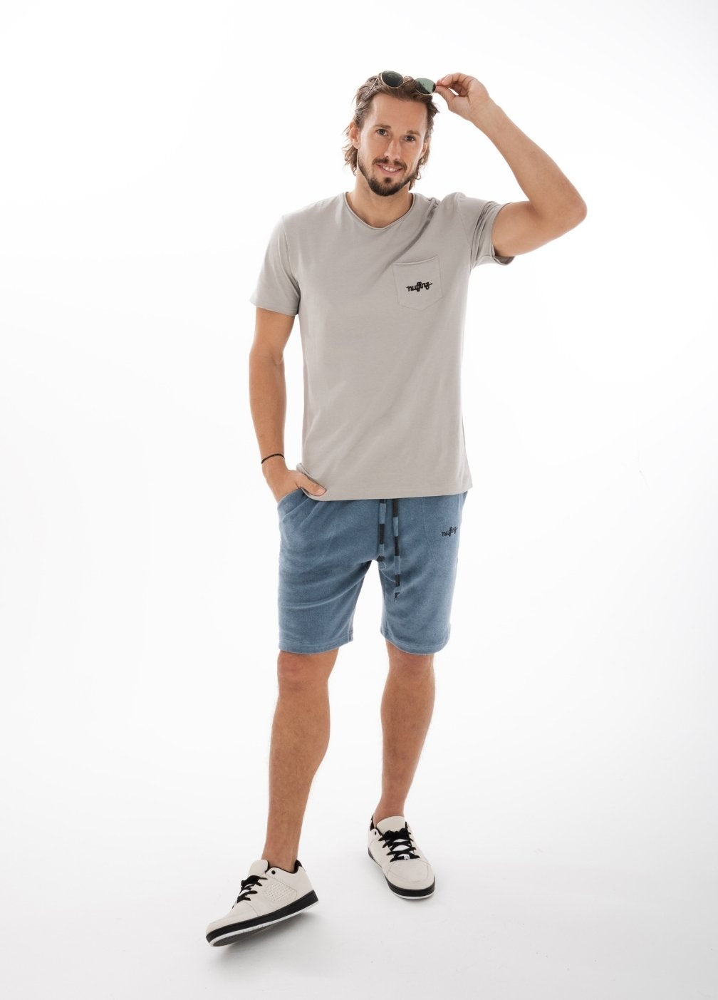 MIRAGE BLUE TOWEL SHORTS