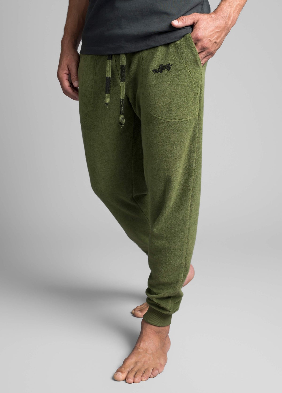 RIFFLE GREEN TOWEL PANTS