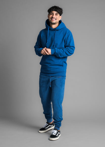 NAVY PEONY SOLID HOODIE