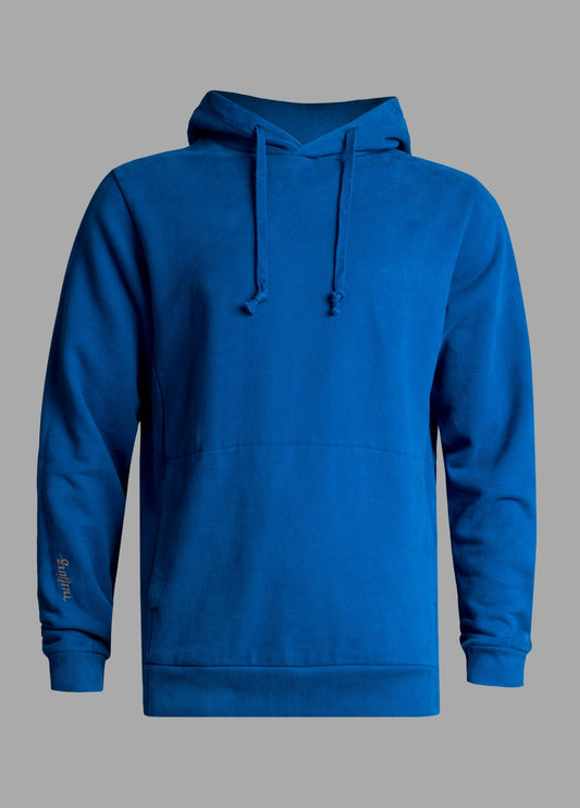 NAVY PEONY SOLID HOODIE