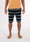 nuffinz striped shorts - MIRAGE BLUE TOWEL SHORTS ST - 100% organic cotton - terry cloth - comfortable shorts for men - closeup front