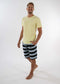 nuffinz LEMON GRASS T-SHIRT PRINT - whole outfit visible from the side - sustainable men's t shirts - yellow
