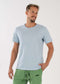 nuffinz BLUE FOG T-SHIRT PRINT - whole outfit visible from the front - sustainable men's t shirts - light blue